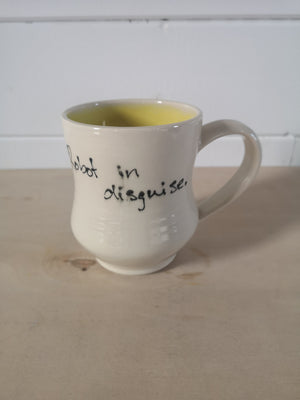 "Robot in disguise" mug