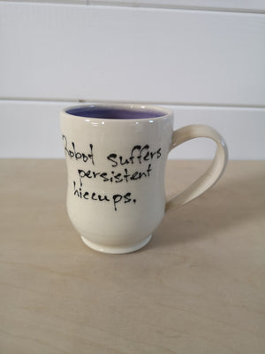 "Robot suffers persistent hiccups" mug