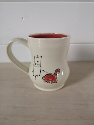 "Robot avec dinosaure" mug