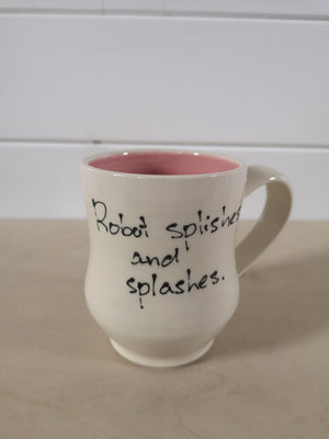 “Robot splishes and splashes” mug