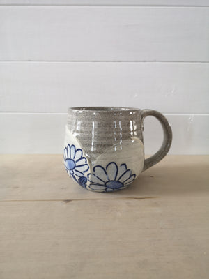 Open image in slideshow, Blue and White Round Mug
